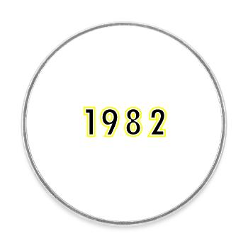 1982 Year Birthday - Round  fridge magnet - white - Front
