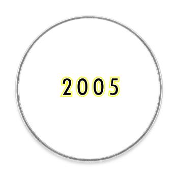 Année 2005 Anniversaire - Magnet rond - blanc - Devant