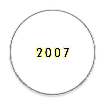 2007 Jahr Geburtstag - Runder Kühlschrankmagnet - Weiß - Vorne