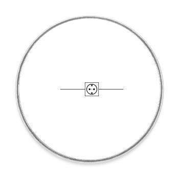 Steckdose Strom Icon Elektriker - Runder Kühlschrankmagnet - Weiß - Vorne