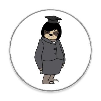 Graduation Femmes Paresseuse Femme Chapeau De Médecin Passé - Magnet rond - blanc - Devant