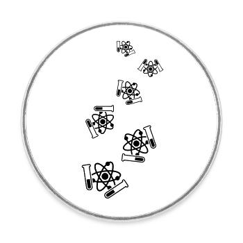 Symbole du tube à essai - Magnet rond - blanc - Devant
