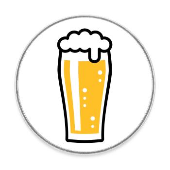 Beer Glass (Beer Drinker / Pale Ale / 2C) - Round  fridge magnet - white - Front