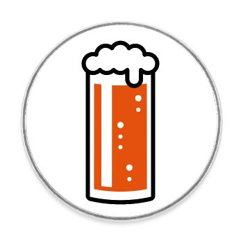 Altbierglas (Bier / Altbierbecher / 2C) - Runder Kühlschrankmagnet - Weiß - Vorne