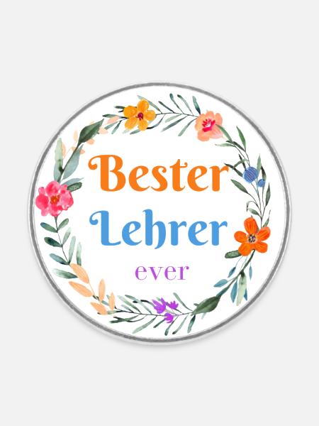 Bester Lehrer! personalisierbar - Runder Kühlschrankmagnet - Weiß