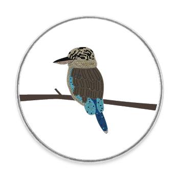 Lachender Hans - Kookaburra ohne Hintergrund - Runder Kühlschrankmagnet - Weiß - Vorne