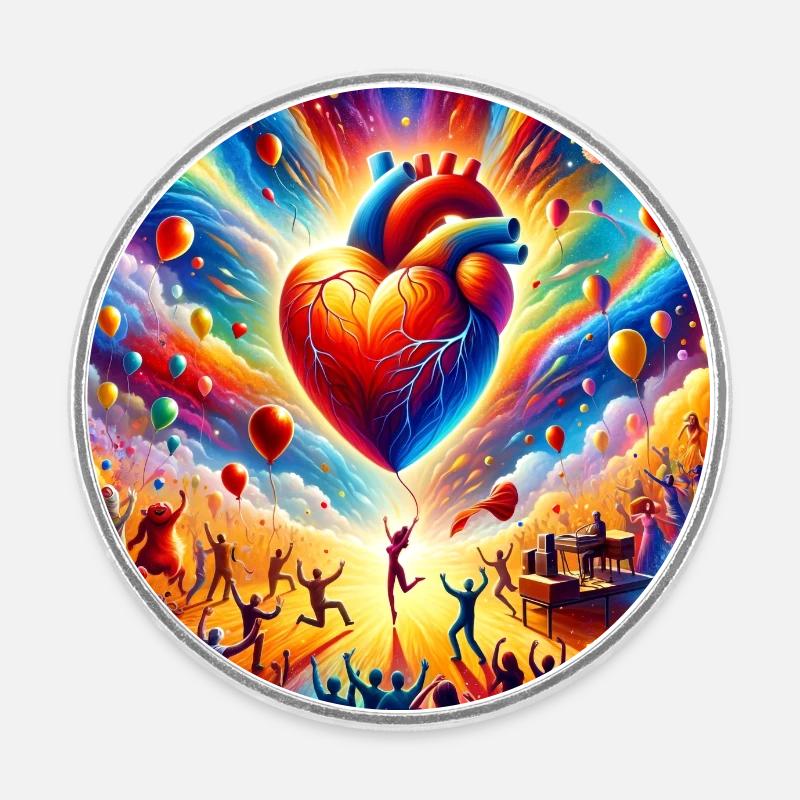 A Valentine's Celebration - Round  fridge magnet - white