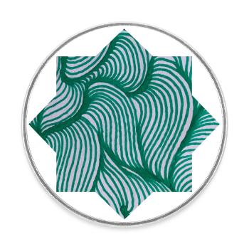 Étoiles - peintes à la main par Martina Eßer - Magnet rond - blanc - Devant