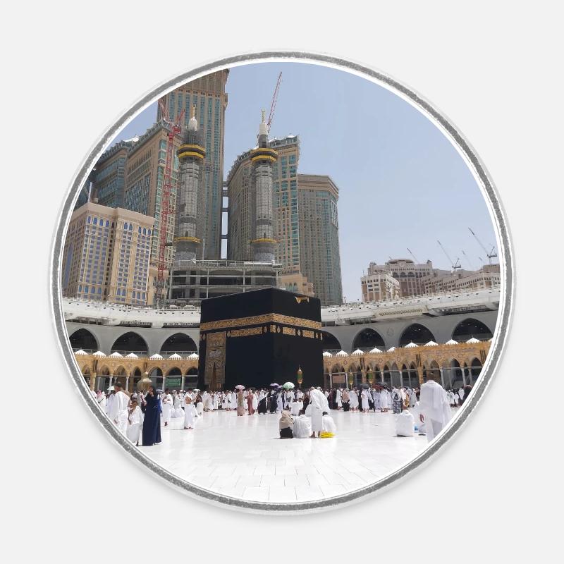 Makkah al mukarramah - Magnet rond - blanc