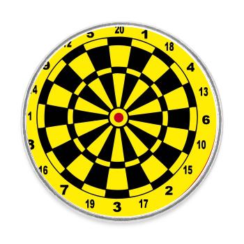 Fléchettes, fléchettes, fléchettes, autocollants, jeu de fléchettes - Magnet rond - blanc - Devant
