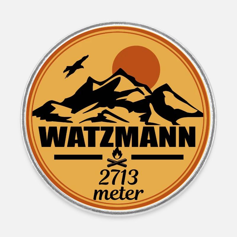Watzmann - Magnet rond - blanc