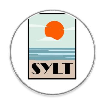 sylt - Runder Kühlschrankmagnet - Weiß - Vorne