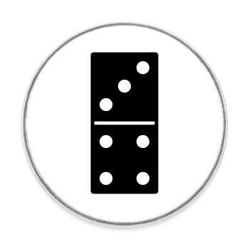 DOMINO STONE 3:4 - VARIABLE COLOR - VECTOR DESIGN! - Runder Kühlschrankmagnet - Weiß - Vorne