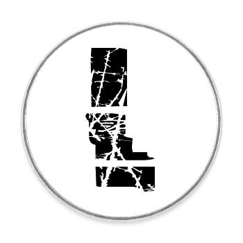 L Buchstabe - Runder Kühlschrankmagnet - Weiß - Vorne
