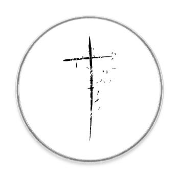 traverser fragmentées déchiqueté petite conception - Magnet rond - blanc - Devant