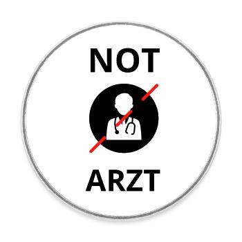 NOT ARZT - Runder Kühlschrankmagnet - Weiß - Vorne