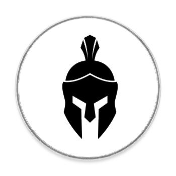 Spartaner Helm - Runder Kühlschrankmagnet - Weiß - Vorne