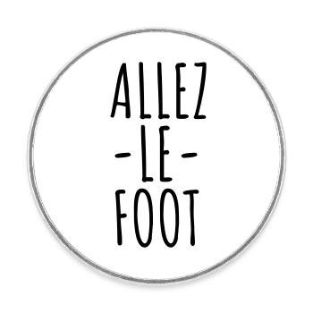 ALLEZ LE FOOT Humour de Footballeur - Magnet rond - blanc - Devant