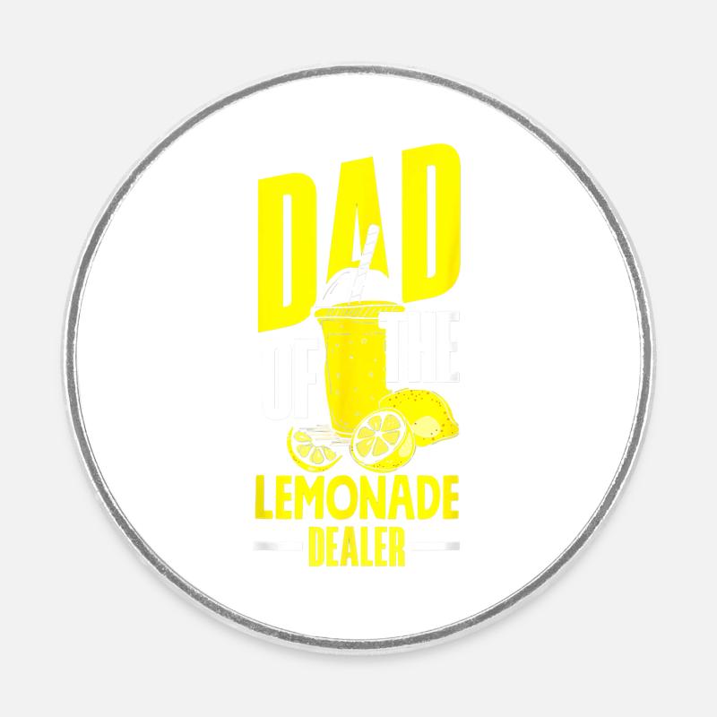 Stand de limonade Papa du Marchand de Limonade - Magnet rond - blanc