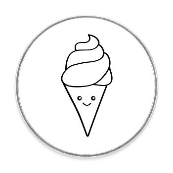 Icecream Smile - Runder Kühlschrankmagnet - Weiß - Vorne