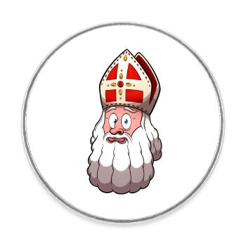 Saint Nicholas Face - Round  fridge magnet - white - Front