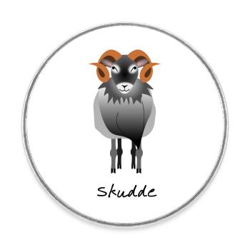 Skudde grau - Runder Kühlschrankmagnet - Weiß - Vorne