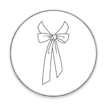Col chemise avec noeud - Magnet rond - blanc - Devant