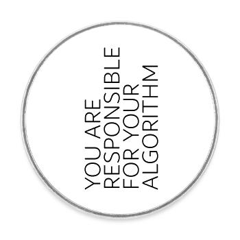nerdy wisdom algorithm black - Runder Kühlschrankmagnet - Weiß - Vorne