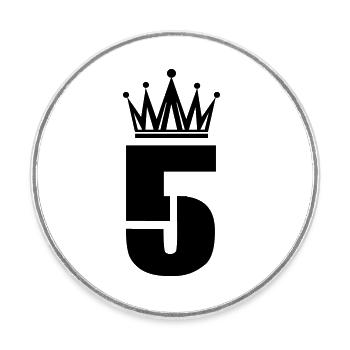 5 - Round  fridge magnet - white - Front