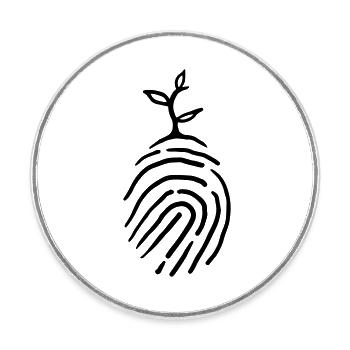 EMPREINTE HUMAINE PLANTE - Magnet rond - blanc - Devant