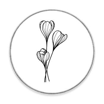 simple wildflower - Round  fridge magnet - white - Front