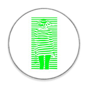 Beautiful female paint fashion colorful woman art - Round  fridge magnet - white - Front