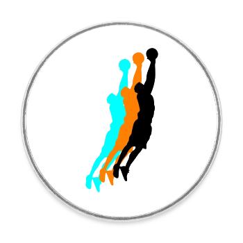 basketballer silhouette 3 - Runder Kühlschrankmagnet - Weiß - Vorne