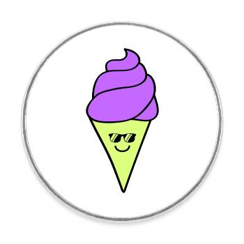 icecream - Runder Kühlschrankmagnet - Weiß - Vorne