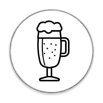 Beer - Round  fridge magnet - white - Front