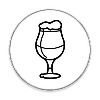 Beer - Round  fridge magnet - white - Front