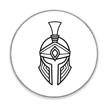 Spartanischer Helm - Runder Kühlschrankmagnet - Weiß - Vorne