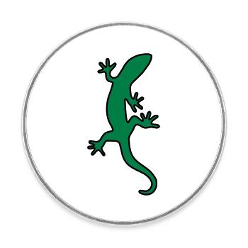 Eidechse Salamander Gecko - Runder Kühlschrankmagnet - Weiß - Vorne
