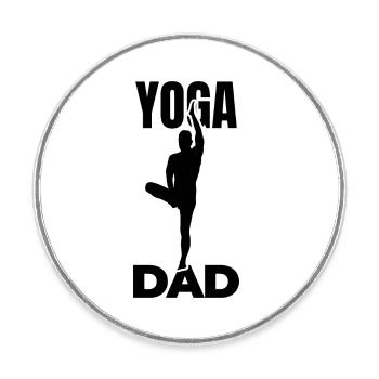 Yoga Dad - Round  fridge magnet - white - Front