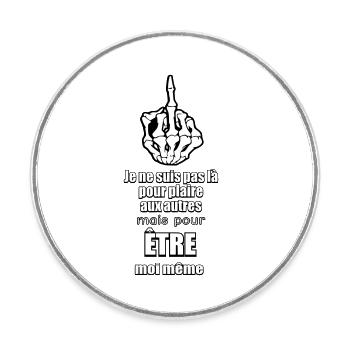 Mittelfinger (ich bin ich selbst) - Runder Kühlschrankmagnet - Weiß - Vorne