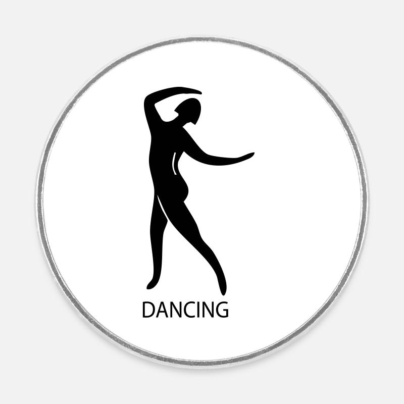 Danse - Magnet rond - blanc