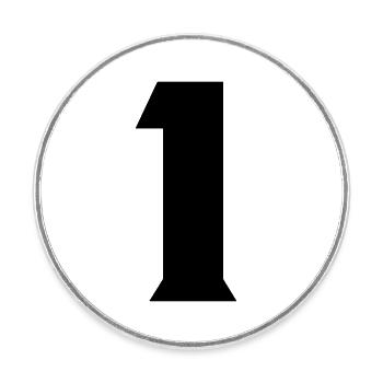 1 - Round  fridge magnet - white - Front
