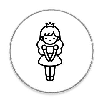 princess - Round  fridge magnet - white - Front