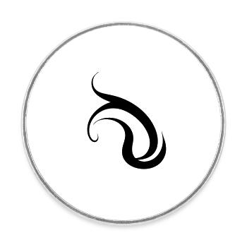 Flame - Round  fridge magnet - white - Front