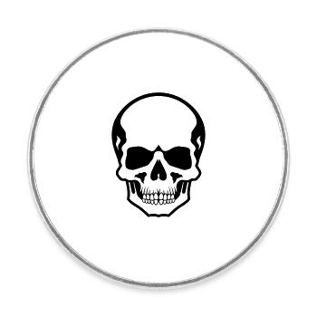 Tête de mort - Magnet rond - blanc - Devant