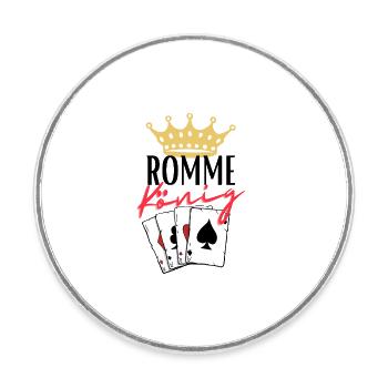 Roi du rami - Magnet rond - blanc - Devant