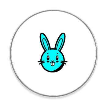 Hase Ostern - Runder Kühlschrankmagnet - Weiß - Vorne
