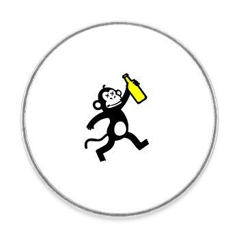 Fête de la bière de singe - Magnet rond - blanc - Devant