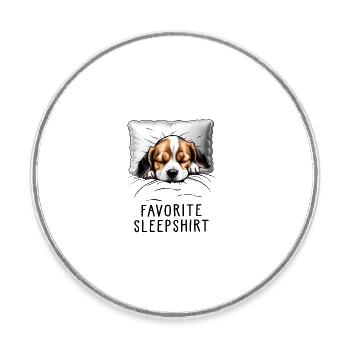 Beagle Favorite Sleepshirt - Runder Kühlschrankmagnet - Weiß - Vorne