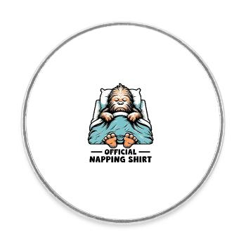 Official Napping Shirt - Runder Kühlschrankmagnet - Weiß - Vorne